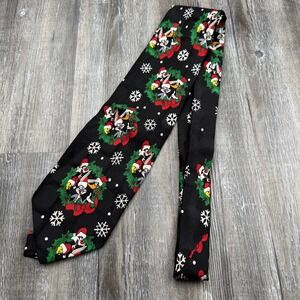 Vintage Looney Tunes Men's 100% Silk Christmas Tie 4"x60" Bugs Bunny